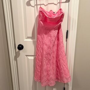 J. Crew Bright Pink Strapless Dress